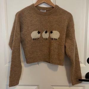 Petite Studio Dakota Mohair Wool Sweater - Sheep Print Size Small NWT